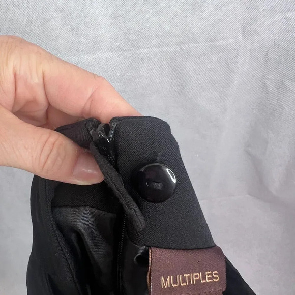 Multiples Black Midi Straight Skirt w/ Waist Tabs Office Wear Basic Sz 4 - Picture 4 of 7